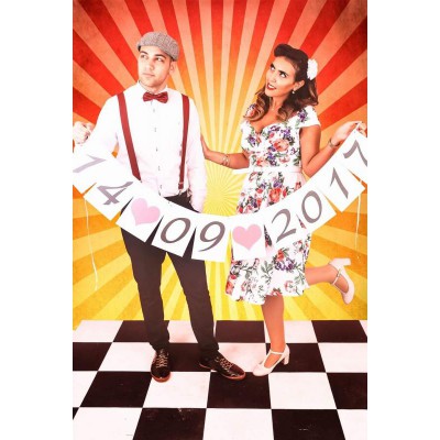 שלט לקישוט עם תאריך החתונה / המסיבה 